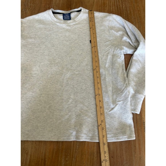 Polo Ralph Lauren Mens Gray Waffle Knit Long Sleeve Shirt XL - Picture 6 of 6